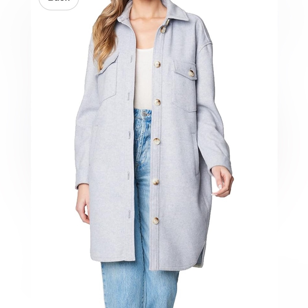 New without tags Blank NYC long shirt jacket shacket in Run Free.  Size S